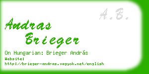 andras brieger business card